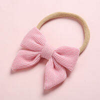 20Pcs / Lot Handmade Corduroy Baby Headband ผ้าโบว์ไนล่อน Hairband คลิปผมเด็กนักเรียน