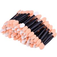 ﹊❧ 50/100PCS Disposable Eyeshadow Brush Dual Sided Sponge Nylon Eye/Nail Brushe Makeup Cosmetic Applicator Nail Mirror Powder Brush