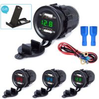 4.2A LED Display Dual USB Car Charger Waterproof Universal Motorcycle Car Truck VAN Boat Adapter Socket For phone Tablet GPS