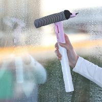 【hot】 Glass Cleaning Double-sided Disassemble Rod Window Cleaner Mop Squeegee With Spray Bottle