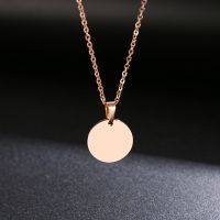 สร้อยคอ DOTIFI สร้อยทองงามจี้วงกลมกลม Kalung Baja Tahan Karat สำหรับผู้หญิงสง่างามกระดูกไหปลาร้ากุหลาบ Gol DNecklace เครื่องประดับงานแต่งงานขายส่ง