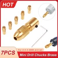 7pcs/set 2.35 5.05mm Brass Dremel Collet Mini Drill Chucks For Electric Motor Shaft Drill Bit Tools Metal Drills Chuck Adapter