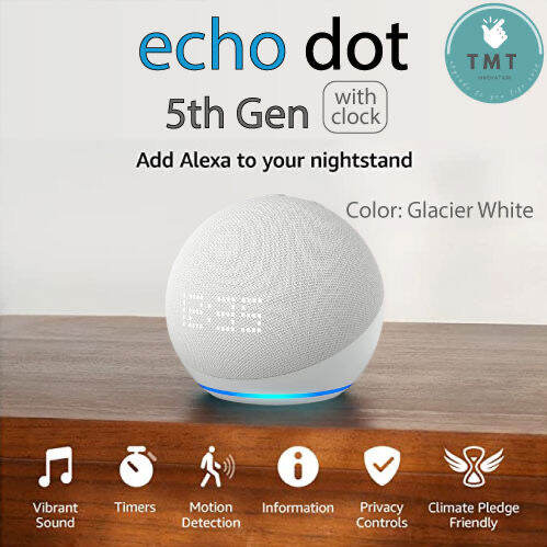 amazon-echo-dot-5th-gen-with-clock-ลำโพงอัจฉริยะใช้งานผ่านคำสั่งเสียงและอุปกรณ์ไฟฟ้าในบ้าน-รุ่น5th-smart-speaker-alexa