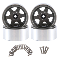 4Pcs 1.9 Inch Metal Beadlock Wheel Hub Rim for 1/10 RC Crawler Axial SCX10 II III TRX4 D90