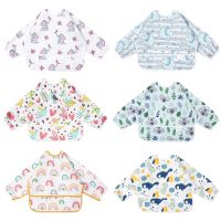 【JH】 Baby Bibs Sleeve Saliva Infant Feeding Bib with Cartoon Apron Kid Burp