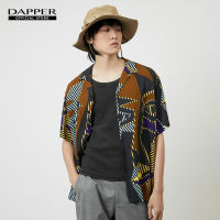 DAPPER เสื้อฮาวาย Portrait Print สีน้ำตาล