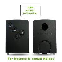 รีโมท CN010039ไร้สายแบบดั้งเดิมสำหรับ R-Enault Koleos 433MHZ PCF7941ชิปกุญแจรถพร้อมโลโก้ ruiyan