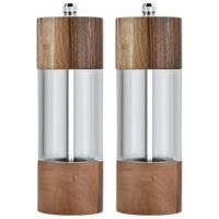 3X Pepper Grinder Transparent Pepper Mill Salt Grinding Ceramic Core Multipurpose Seasoning Bottle Cruet 6 Inches