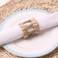 12pcs Hand-woven Napkin Rings Natural Bamboo Straw Woven Napkin Button Ho Creative Towel Ring Kitchen Table Decor Reusable