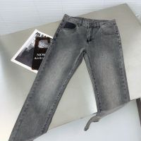 Loewe [จุด] Loewe Luo Ywei จำกัดเทรนด์ของกางเกงผ้ายีนส์สำหรับผู้ชายเข้าได้กับทุกชุดกางเกงขายาวเนื้อบางหลวมตรง