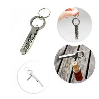 ♕ idYllife Stainless Steel Wine Bottle Opener Beer Opener Multifunction Portable Kitchen Mini Corkscrew Knife Keyring Keychanin