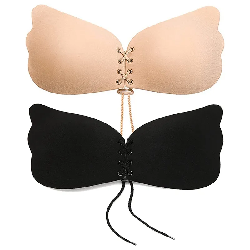 Adhesive Bra Strapless Sticky Invisible Push Up Silicone Bra 