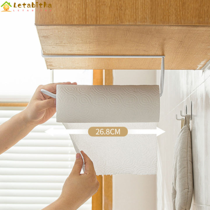 ที่ใส่ม้วนกระดาษชำระแบบไม่เจาะที่วางผ้าเช็ดตัวกระดาษครัวชั้นเก็บของสำหรับห้องครัวตู้เย็นโรงรถร้าน
