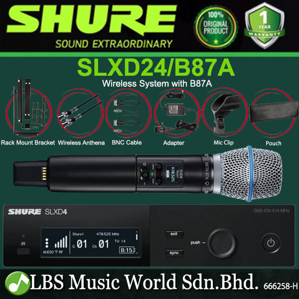 B87A)　Digital　Transmitter　(SLXD24　Shure　Mic　with　Microphone　System　Handheld　87A　Beta　Wireless　SLXD24/B87A　Lazada