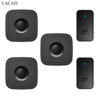 CACAZI Self-Powered Home Wireless Doorbell 60เพลง110DB 150M รีโมทกันน้ำ Smart Calling Bell US EU UK Plug (สีดำ)