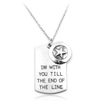 Marvel Avengers Pendant Necklace Letter IM WITH YOU TILL THE END OF THE LINE For Men Women Couple Jewelry Gift