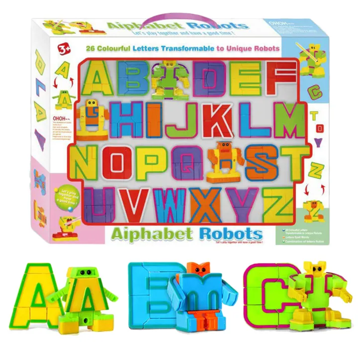 26pcs English Letters Robot Deformation Alphabet Transformations Puzzle Assembled Birthday Gifts Kids Educational Toys Lazada Ph