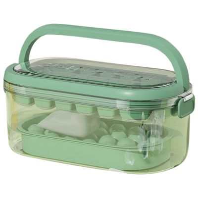 Ice Box Press Silicone Ice Tray Ice Ball Plastic Portable Ice Box Portable Ice Maker with Handle and Cover