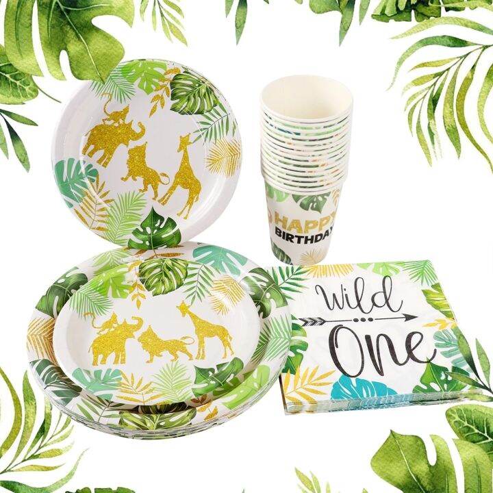 hot-qikxgsghwhg-537-wild-one-theme-party-ตกแต่ง-disposable-tableware-jungle-safari-theme-party-baby-shower-happy-birthday-party-ตกแต่ง-kids