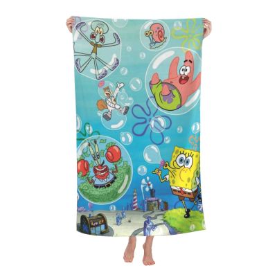 SpongeBob SquarePants ผ้าเช็ดตัวชายหาดคุณภาพสูง (130*80ซม.) ผ้าเช็ดตัวชายหาดผ้าไมโครไฟเบอร์ขนาดใหญ่สำหรับการเดินทาง Handuk Cepat KERING สำหรับว่ายน้ำป้องกันทรายผ้าเช็ดตัวชายหาดสำหรับผู้หญิงผู้ชายเด็กผู้หญิงผ้าเช็ดตัวที่ดูดซับได้ดี