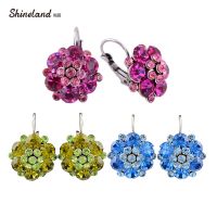 【YF】 Shineland Clip On Earrings For Women Fashion Accessories Bijoux Trendy Multi Crystal Rhinestone Statement Bohemain Jewelry Gift