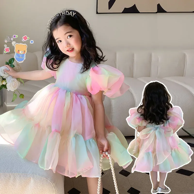 Cute Round Neckline Short Princess Dress for Girls