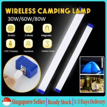 17cm-52cm Led Tube 30w/60w/80w Portable Usb Rechargeable Emergency Light  Outdoor Lighting Camping Lamp