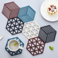 1PCS Decoration Insulation Silicone Geometric Drink Holder Hexagon Heat Resistance Coaster Cup Pad Trivet Mats Placemat