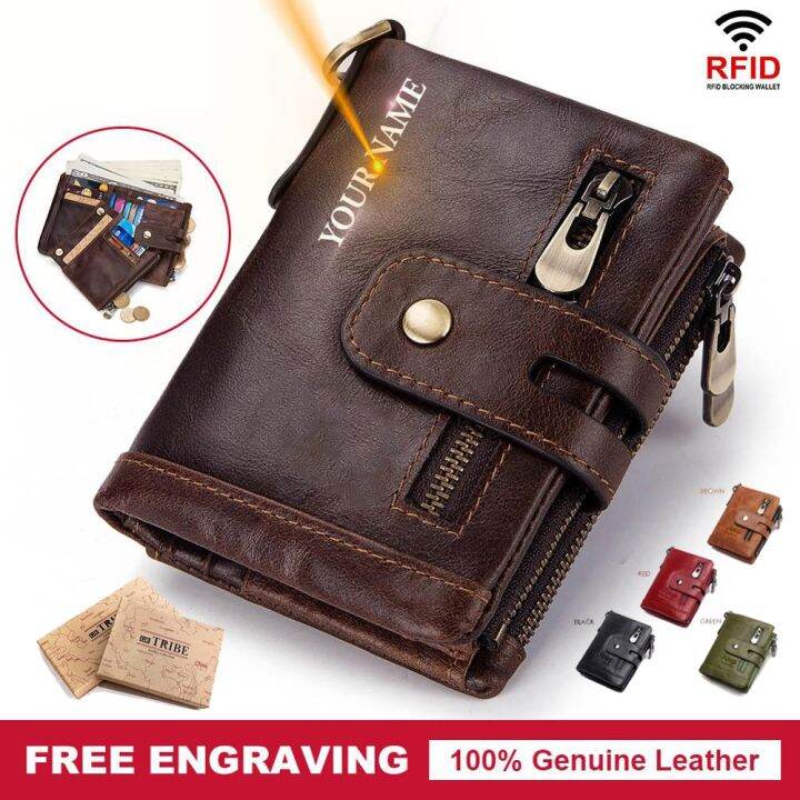 free-engraving-leather-men-wallet-coin-pocket-purse-small-card-holder-chain-portfolio-portomonee-gift-walet-for-women-dropship