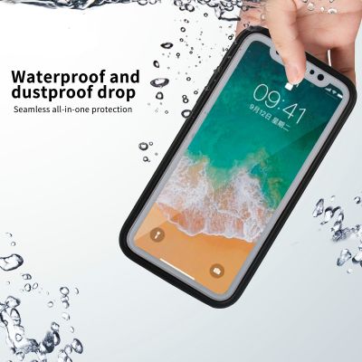 「16- digits」 Solf TPU กรณีโทรศัพท์กันน้ำสำหรับ iPhone X XR XS Max 8 7พลัส6 6วินาทีพลัส5 5วินาที SE ภายใต้กรณีกันน้ำคุ้มครองเต็มรูปแบบปก