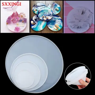 3pcs Epoxy Resin Coaster Molds Trays Square Circle Hexagon Silicone Mold  For Resin Casting, Diy Cup Mat