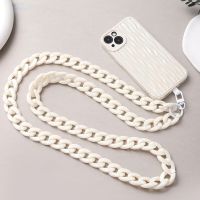 Colorful touch paint acrylic chain long diagonal cross mobile phone strap with card