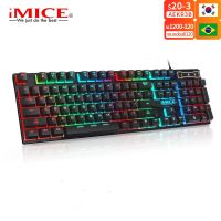 ขายดีที่สุด bnfg330 - / Gaming Keyboard Gamer Keyboard พร้อม Backlight USB 104 Rubber Keycaps RGB Wired Ergonomic Russian Keyboard สำหรับแล็ปท็อปพีซี