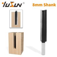 YUSUN 8MM Shank Long Blands ตรงบิตเราเตอร์บิตเครื่องตัดมิลลิ่งงานไม้สําหรับไม้ Bit Face Mill Carbide Cutter End Mill