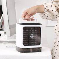 Portable USB Air Conditioner Fan Air Cooler Humidifier with LED Light for Home Office Bedroom