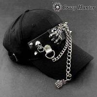 Hip Hop motorcycel CHAIN CAP Mens Punk Skull SPIKE baseball Hat C01