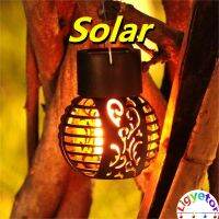 Solar Decoration Lights Waterproof PVC Simulation Flame Hanging Light Floor Outdoor Decorative