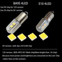 2ชิ้น E10 T4w H21W Bay9s Bax9s 4SMD 2835หลอดไฟ Led ไฟรถยนต์หลอดไฟชุดสัญญาณไฟ LED ไฟเตือน6V 6.3V 12V