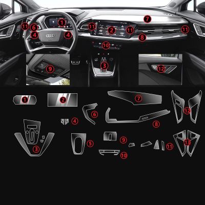 ฟิล์มใส Tpu สำหรับ Audi Q3 Q4 E-Tron Q7 Q5 Q8สติกเกอร์ภายในรถยนต์แผงหน้าต่างประตูแผงหน้าปัดคอนโซลเกียร์กลาง