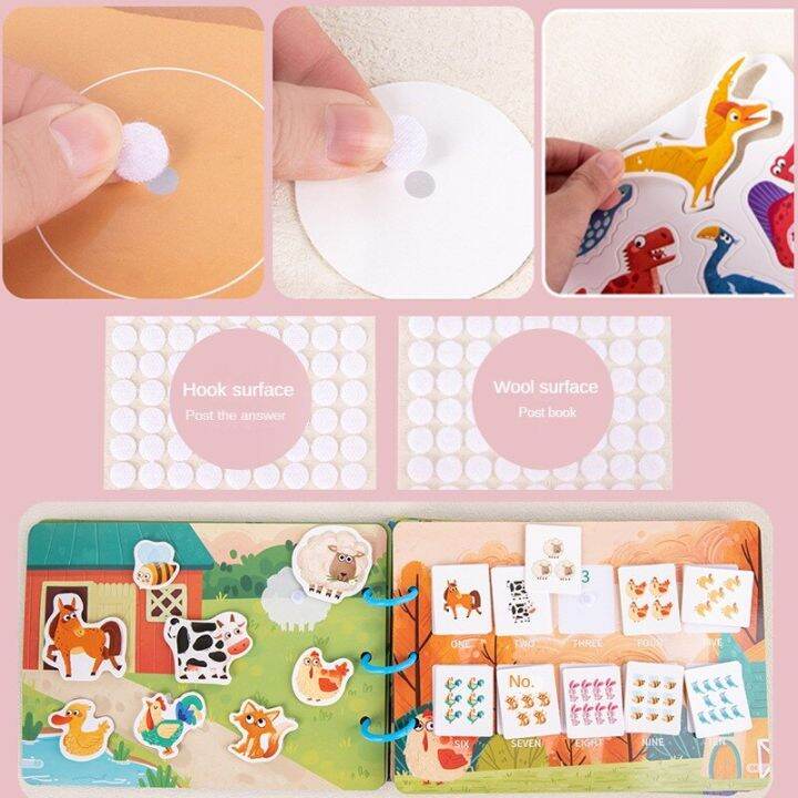 montessori-baby-toys-book-busy-book-for-kids-educational-toy-pasture-animal-sorting-match-game-baby-sticker-for-child-book-gifts-adhesives-tape