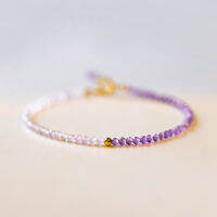 2มม. Super Thin ธรรมชาติ Amethyst คริสตัลสีม่วงรอบตัดลูกปัดสร้อยข้อมือผู้หญิงรวบรวม Fortune Fine เครื่องประดับ YBR643