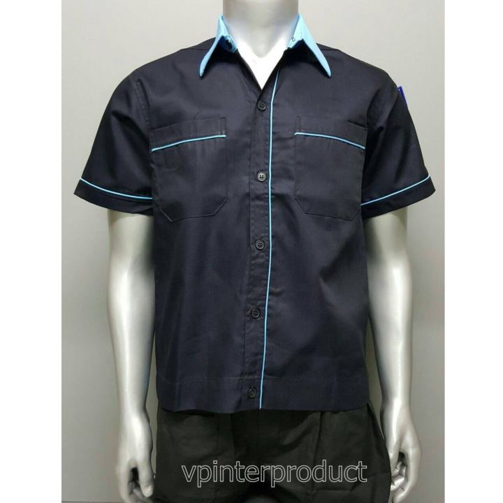 เสื้อช็อป-เสื้อฟอร์ม-ยูนิฟอร์ม-ชุดทำงาน-เสื้อผ้า-คอมทวิว-ผ้าแต่งสี-xl5309
