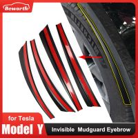 4PCS Modely ที่มองไม่เห็นล้อ Mudguard Eyebrow สำหรับ Tesla รุ่น Y 2022 Mud Flaps Mudflap ด้านหน้าด้านหลัง Fender Splash Guard อุปกรณ์เสริม