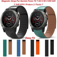 （A New Well Sell ） 22 26mm Quickfit Magnetic Watchband For Garmin Fenix 6X 7X 5X Plus 3HR Epix Silicone Wrist Strap 6 7 5 955 EPIX Watch