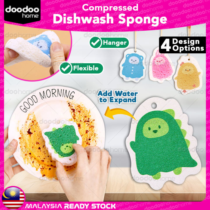 Magic Kitchen Dishwash Sponge Compressed Wood Pulp Sponge Kitchen