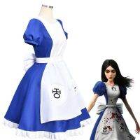 ALICE MADNESS RETURN ชุดเจ้าหญิงแม่บ้านชุดแฟนซีชุดคอสเพลย์ฮาโลวีน