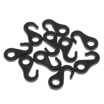 10Pcs/set Plastic Fasten Hook Carabiner for Tent Awning Tie Rope Bungee Cord End S Inner Tent Hook with Hole Repair Accessory