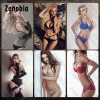 Sexy Girls Metal Sign Sexy Bikini Lingerie Model Hot Woman Metal Poster Wall Stickers Vintage Plaque Tin Paintings Tin Signs Size: 20cm X 30cm（Contact the seller, free customization）