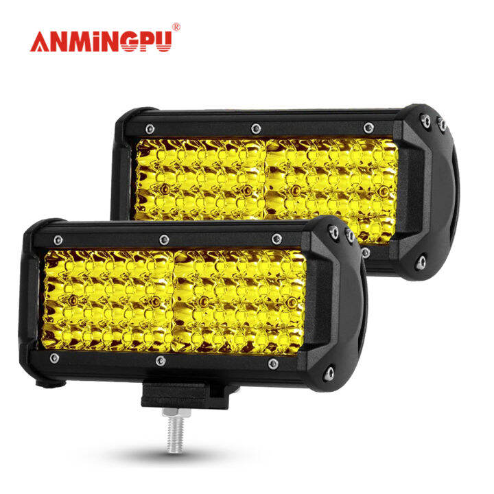 ANMINGPU Yellow LED Light Bar for Car Truck Boat 4x4 Tractor Spotlight ...