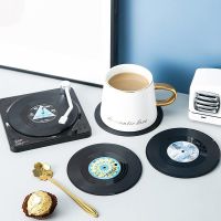 【CC】✉  6pcs Vinyl Cup Coaster Anti-slip Coasters Resistant Music Drink Mug Table Placemat Gifts